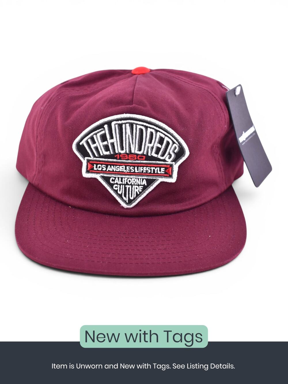 The Hundreds Los Angeles Lifestyle Snapback Cap in Burgundy